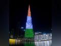 Burj Khalifa lights up in Indian tricolour on 77th Independence Day - Hindi News | Burj Khalifa lights up in Indian tricolour on 77th Independence Day | Latest international News at Lokmattimes.com