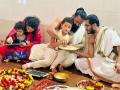Check Out: Aksharabhyasam Ritual Performed for ‘Kantara’ Star Rishab Shetty’s Daughter at Divya Kshetra Hariharapura Temple - Hindi News | Check Out: Aksharabhyasam Ritual Performed for ‘Kantara’ Star Rishab Shetty’s Daughter at Divya Kshetra Hariharapura Temple | Latest entertainment News at Lokmattimes.com