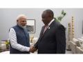 PM Modi holds bilateral meeting with South African President Ramaphosa on G20 sidelines in Johannesburg - Hindi News | PM Modi holds bilateral meeting with South African President Ramaphosa on G20 sidelines in Johannesburg | Latest international News at Lokmattimes.com