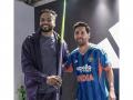 Lionel Messi sported Team India T20 jersey during Delhi visit; met Paralympic javelin champion Sumit Antil, Kuldeep Yadav - Hindi News | Lionel Messi sported Team India T20 jersey during Delhi visit; met Paralympic javelin champion Sumit Antil, Kuldeep Yadav | Latest football News at Lokmattimes.com