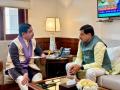 MP CM Mohan Yadav meets Union Minister Pralhad Joshi in New Delhi, discusses procurement of paddy, wheat - Hindi News | MP CM Mohan Yadav meets Union Minister Pralhad Joshi in New Delhi, discusses procurement of paddy, wheat | Latest national News at Lokmattimes.com
