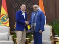 Bolivia's Edmand Lara Montano calls on CP Radhakrishnan on sidelines of AI Impact Summit 2026 - Hindi News | Bolivia's Edmand Lara Montano calls on CP Radhakrishnan on sidelines of AI Impact Summit 2026 | Latest national News at Lokmattimes.com
