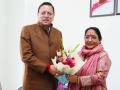 Uttarakhand CM Dhami meets Assembly Speaker Ritu Khanduri Bhushan in Gairsain - Hindi News | Uttarakhand CM Dhami meets Assembly Speaker Ritu Khanduri Bhushan in Gairsain | Latest national News at Lokmattimes.com