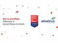 Alice Blue Earns Great Place To Work® Certification for 2026 - Hindi News | Alice Blue Earns Great Place To Work® Certification for 2026 | Latest business News at Lokmattimes.com