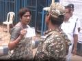 TMC's Shashi Panja arrives at EVM strong room at Netaji Indoor Stadium in Kolkata amid tight security ahead of May 4 - Hindi News | TMC's Shashi Panja arrives at EVM strong room at Netaji Indoor Stadium in Kolkata amid tight security ahead of May 4 | Latest politics News at Lokmattimes.com