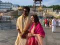 Aadhi Pinisetty, Nikki Galrani offer prayers at Tirumala Venkateswara temple - Hindi News | Aadhi Pinisetty, Nikki Galrani offer prayers at Tirumala Venkateswara temple | Latest entertainment News at Lokmattimes.com