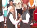 PM Modi, Mallikarjun Kharge exchange laughter on farewell of 72 Rajya Sabha MPs - Hindi News | PM Modi, Mallikarjun Kharge exchange laughter on farewell of 72 Rajya Sabha MPs | Latest politics News at Lokmattimes.com