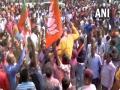 BJP supporters begin celebrations as early trends show party leading in Gandhinagar local body polls - Hindi News | BJP supporters begin celebrations as early trends show party leading in Gandhinagar local body polls | Latest politics News at Lokmattimes.com