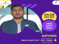 Tokyo Paralympics: India's Arvind finishes 7th in men's shot put (F35) event - Hindi News | Tokyo Paralympics: India's Arvind finishes 7th in men's shot put (F35) event | Latest other-sports News at Lokmattimes.com