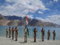 ITBP personnel celebrate 75th Independence Day at banks of Pangong Tso in Ladakh - Hindi News | ITBP personnel celebrate 75th Independence Day at banks of Pangong Tso in Ladakh | Latest national News at Lokmattimes.com