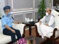 Chief of Air Staff-designate Air Marshal VR Chaudhari meets Rajnath Singh - Hindi News | Chief of Air Staff-designate Air Marshal VR Chaudhari meets Rajnath Singh | Latest national News at Lokmattimes.com