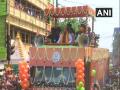 West Bengal polls: Amit Shah holds roadshow in Shantipur - Hindi News | West Bengal polls: Amit Shah holds roadshow in Shantipur | Latest politics News at Lokmattimes.com