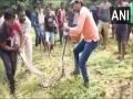 Odisha forest dept rescues giant python from fields in Mayurbhanj, released later - Hindi News | Odisha forest dept rescues giant python from fields in Mayurbhanj, released later | Latest national News at Lokmattimes.com