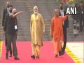 PM Modi inaugurates Kashi Vishwanath Dham project in Varanasi, takes part in Ganga Aarti - Hindi News | PM Modi inaugurates Kashi Vishwanath Dham project in Varanasi, takes part in Ganga Aarti | Latest national News at Lokmattimes.com