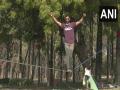 German embassy organizes slacklining event at Delhi's Red Fort - Hindi News | German embassy organizes slacklining event at Delhi's Red Fort | Latest national News at Lokmattimes.com