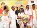 Droupadi Murmu meets Puducherry CM, seeks support in presidential polls - Hindi News | Droupadi Murmu meets Puducherry CM, seeks support in presidential polls | Latest politics News at Lokmattimes.com