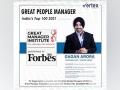 Top 100 by Great Manager Institute and Forbes India awarded Gagan Arora, CEO and Founder - Hindi News | Top 100 by Great Manager Institute and Forbes India awarded Gagan Arora, CEO and Founder | Latest business News at Lokmattimes.com