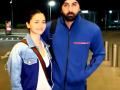 Ranbir, Alia pose for the lens at airport; fans say 'they look upset' - Hindi News | Ranbir, Alia pose for the lens at airport; fans say 'they look upset' | Latest international News at Lokmattimes.com