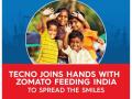 TECNO teams up with channel partners, Zomato to feed 60k Indians - Hindi News | TECNO teams up with channel partners, Zomato to feed 60k Indians | Latest technology News at Lokmattimes.com