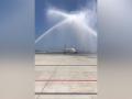 Air India's flight gets water salute to commemorate 46 years of air service between India, Maldives - Hindi News | Air India's flight gets water salute to commemorate 46 years of air service between India, Maldives | Latest international News at Lokmattimes.com