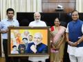 Assam's physically-challenged artist gifts painting to PM Modi - Hindi News | Assam's physically-challenged artist gifts painting to PM Modi | Latest politics News at Lokmattimes.com