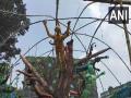 Durga Puja pandal highlighting importance of trees as source of oxygen comes up in West Bengal's Birbhum - Hindi News | Durga Puja pandal highlighting importance of trees as source of oxygen comes up in West Bengal's Birbhum | Latest national News at Lokmattimes.com