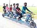 UP youth makes six-seater electric bicycle - Hindi News | UP youth makes six-seater electric bicycle | Latest national News at Lokmattimes.com