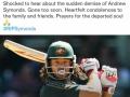Harbhajan mourns Symonds' death, says 'gone too soon' - Hindi News | Harbhajan mourns Symonds' death, says 'gone too soon' | Latest cricket News at Lokmattimes.com