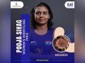 CWG 2022: Indian grappler Pooja Sihag wins bronze in Women's Freestyle 76kg final - Hindi News | CWG 2022: Indian grappler Pooja Sihag wins bronze in Women's Freestyle 76kg final | Latest other-sports News at Lokmattimes.com