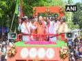 Amit Shah offers prayers at Sithananda Temple, holds roadshow in Puduchhery - Hindi News | Amit Shah offers prayers at Sithananda Temple, holds roadshow in Puduchhery | Latest politics News at Lokmattimes.com