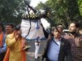 Dengue effect: BJP MLAs protest in Bengal Assembly with sari-clad mosquito replica - Hindi News | Dengue effect: BJP MLAs protest in Bengal Assembly with sari-clad mosquito replica | Latest politics News at Lokmattimes.com