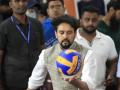 Union Minister Anurag Thakur, MP Tejasvi Surya play volleyball match - Hindi News | Union Minister Anurag Thakur, MP Tejasvi Surya play volleyball match | Latest other-sports News at Lokmattimes.com
