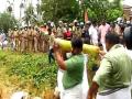 Kerala: Congress workers, locals throw SilverLine survey stones in pond - Hindi News | Kerala: Congress workers, locals throw SilverLine survey stones in pond | Latest national News at Lokmattimes.com