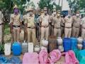 Andhra police destroys 2,000 litres of country liquor, 10,000 litres of jaggery wash - Hindi News | Andhra police destroys 2,000 litres of country liquor, 10,000 litres of jaggery wash | Latest national News at Lokmattimes.com