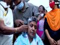 Denied ticket, Kerala Mahila Congress chief Lathika Subhash announces resignation, gets head tonsured in protest - Hindi News | Denied ticket, Kerala Mahila Congress chief Lathika Subhash announces resignation, gets head tonsured in protest | Latest politics News at Lokmattimes.com