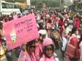 UP polls: Women take out 'Pink rally' in Varanasi to increase awareness among people to exercise their voting right - Hindi News | UP polls: Women take out 'Pink rally' in Varanasi to increase awareness among people to exercise their voting right | Latest national News at Lokmattimes.com