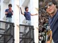 Shah Rukh Khan strikes his iconic pose for fans from 'Mannat' on Eid - Hindi News | Shah Rukh Khan strikes his iconic pose for fans from 'Mannat' on Eid | Latest entertainment News at Lokmattimes.com