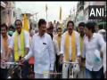 TDP stages protest against rising fuel prices - Hindi News | TDP stages protest against rising fuel prices | Latest national News at Lokmattimes.com