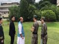 Rajnath Singh visits 'historic site' where Kim, Moon planted tree for peace - Hindi News | Rajnath Singh visits 'historic site' where Kim, Moon planted tree for peace | Latest international News at Lokmattimes.com