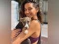 Shibani Dandekar posts adorable picture with pet dog 'Tyson Akhtar' - Hindi News | Shibani Dandekar posts adorable picture with pet dog 'Tyson Akhtar' | Latest maharashtra News at Lokmattimes.com