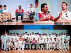 Cricket legends Muttiah Muralitharan and Dale Steyn visit Oakridge International School Gachibowli