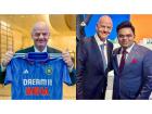 FIFA President Gianni Infantino congratulates ICC Chairman Jay Shah on ICC Men's T20 World Cup 2026 success