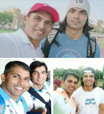 Neeraj Chopra visits former coach Kashinath Naik | नीरज चोपड़ा पूर्व कोच काशीनाथ नाईक से मिलने पहुंचे