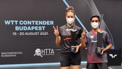 Manika-Sathiyan win mixed doubles title in Budapest | मनिका-साथियान ने बुडापेस्ट में मिश्रित युगल खिताब जीता