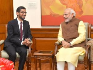 PM Modi interacts with Sundar Pichai on tech, work culture ...
