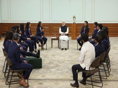 PM Modi hosts Women's World Cup Champions, urges players to inspire students and lead fit India movement