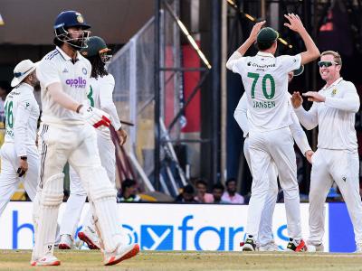 2nd Test: Simon Harmer shines as India stumbles to 90/5 at Tea (Day 5)