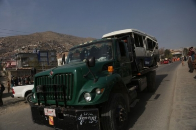 4 dead as bomb hits minibus in Kabul | 4 dead as bomb hits minibus in Kabul