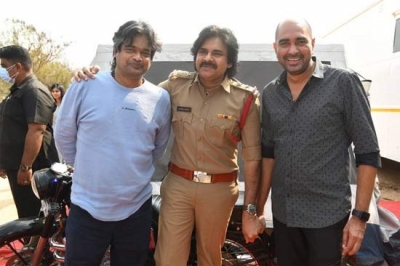 Pawan Kalyan's directors pose for a click together on 'Bheemla Nayak' sets | Pawan Kalyan's directors pose for a click together on 'Bheemla Nayak' sets
