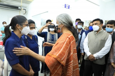 FM visits 100-bed COVID Care Centre in Bengaluru | FM visits 100-bed COVID Care Centre in Bengaluru